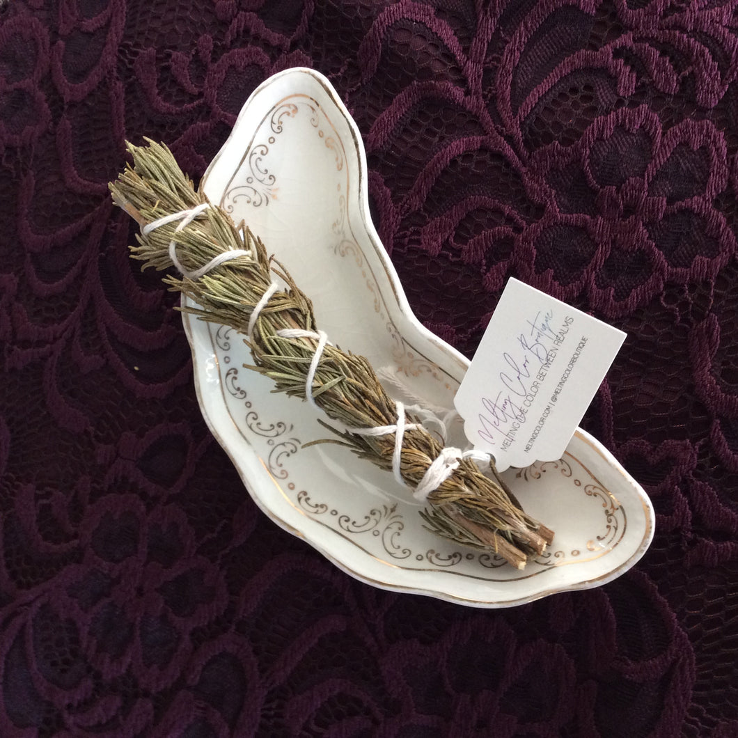 Rosemary Herbal Wand and Bone Dish