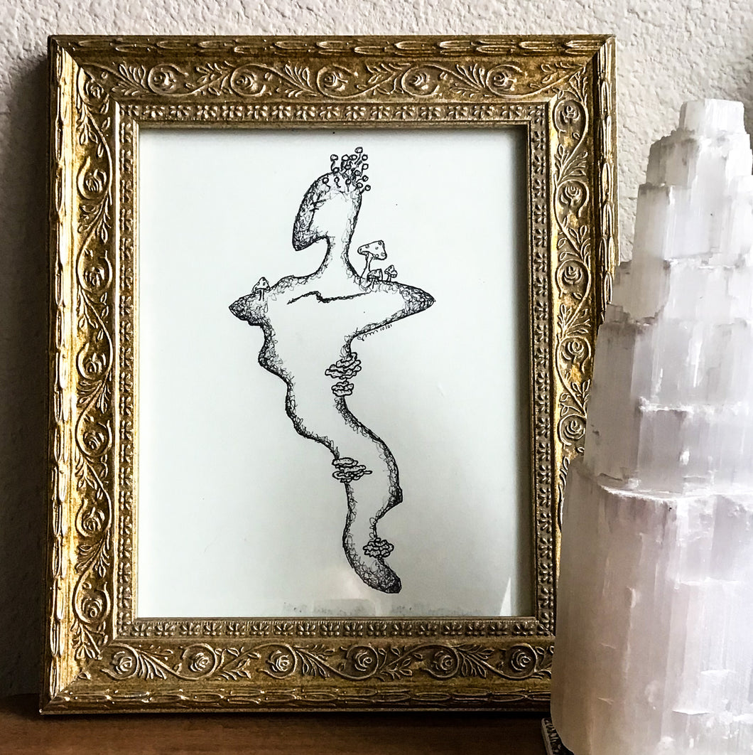 “Mushroom Plague” Framed Original Drawing